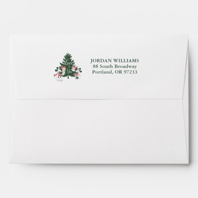 Enveloppe Mickey & Minnie | L'amour de Noël pour vous (Dos (Haut rabat))