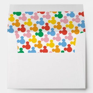 Enveloppe Mickey Mouse   Logo Coloré Répétant