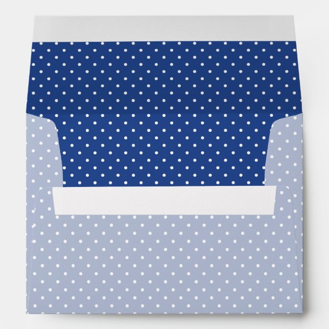 Enveloppe Micro Polka Dot White - True Blue (Dos (Bas))