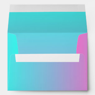 Enveloppe mignon caisson ombre sirène rose Fuchsia turquoise