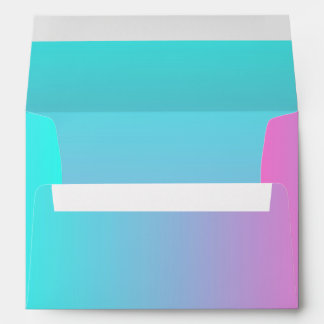 Enveloppe mignon caisson ombre sirène rose Fuchsia turquoise
