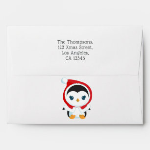 Enveloppe Mignon manchot de Noël