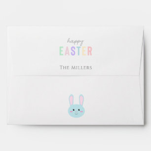 Enveloppe Mignonne Printemps Pastel Bleu Bunny Joyeux Pâques