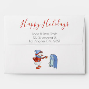 Enveloppe Mignonne Snowman Poster une lettre Joyeuses Fêtes