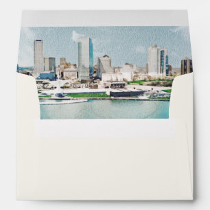 Enveloppe MILWAUKEE Wisconsin Skyline Destination Voyage