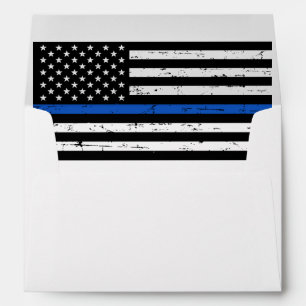 Enveloppe Mince Ligne Bleue Police Adresse Env