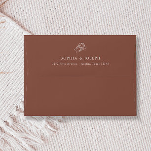 Enveloppe Mini-fer à cheval   Mariage Brown rustique
