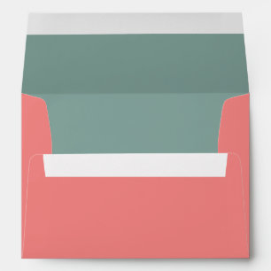 Enveloppe Mini moderne Pink Mint Green Adresse de retour