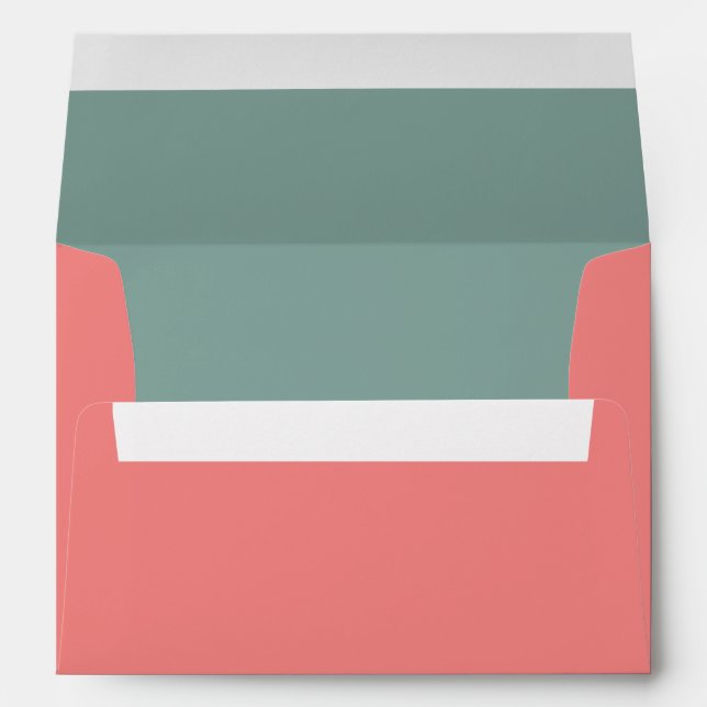 Enveloppe Mini moderne Pink Mint Green Adresse de retour (Dos (Bas))