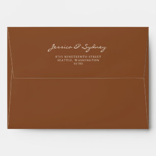 Enveloppe Mini Sienna Brown Script Adresse de retour