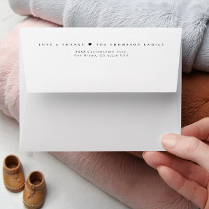 Enveloppe Minimal Amour & Remerciements Famille Personnalisé