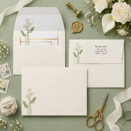 Enveloppe Minimal Art Nouveau Gold Arch Calla Lily Wedding