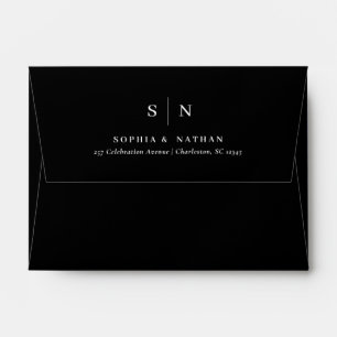 Enveloppe Minimal et chic   Mariage BUDGET du monogramme noi