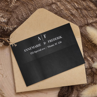 Enveloppe Minimal et chic | Mariage noir