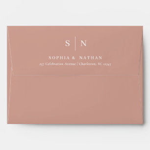 Enveloppe Minimal et chic Terracotta et Mariage blanc