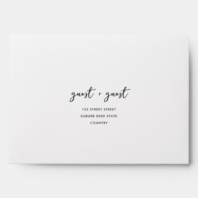 Enveloppe Minimal Hand Drawn Whimsical Doodle Wedding (Devant)