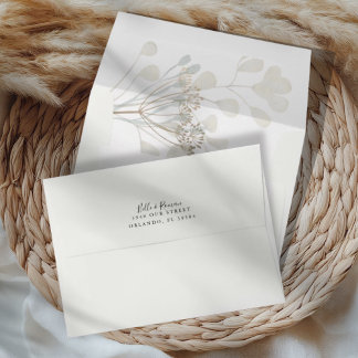 Enveloppe Minimal White & Beige Return Address Wedding 