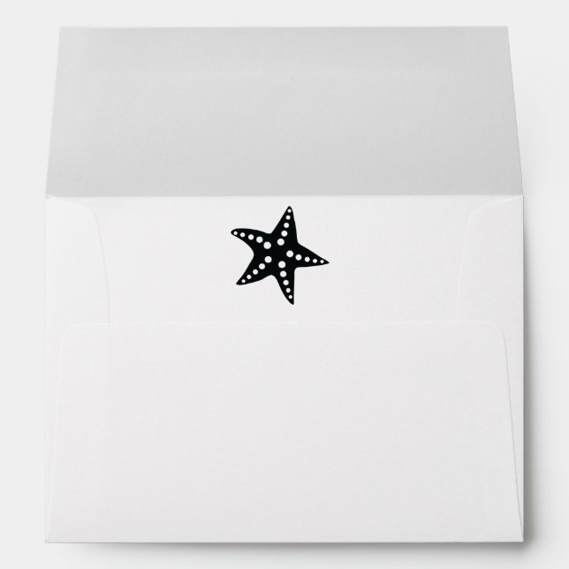 Enveloppe minimale noire de Faire-part de mariage  (Dos (Bas))