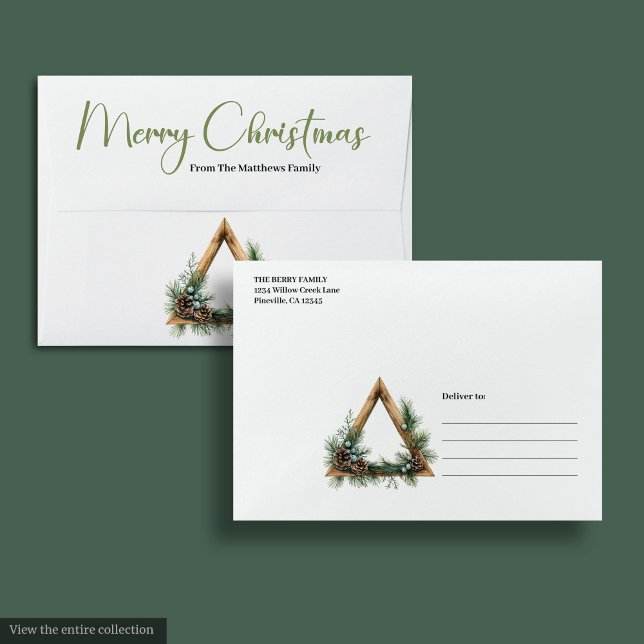 Enveloppe Minimalist Boho Botanical Earthy Holiday Mailer (Minimalist Boho Botanical Earthy Holiday Mailer)