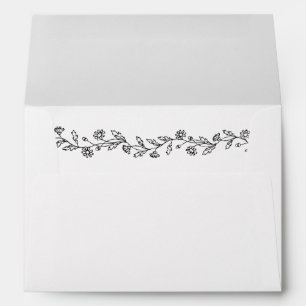 Enveloppe Minimaliste Botanique Art en ligne de marguerite