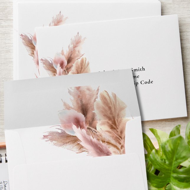 Enveloppe minimaliste d'invitation Pampas Grass A7 (Créateur téléchargé)