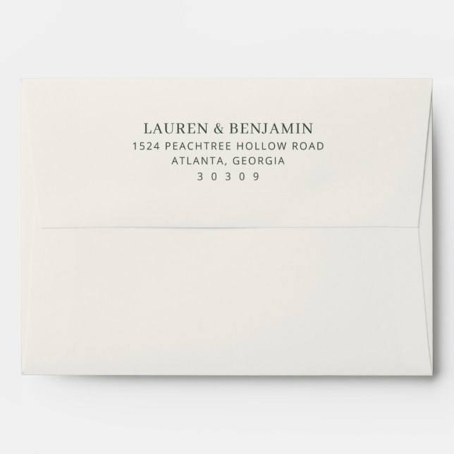 Enveloppe Minimaliste Élégant Blanc Cassé (Dos (Haut rabat))