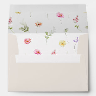 Enveloppe minimaliste fleur sauvage élégant