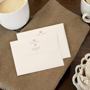 Enveloppe Minimaliste moderne crème Mariage en terre cuite B