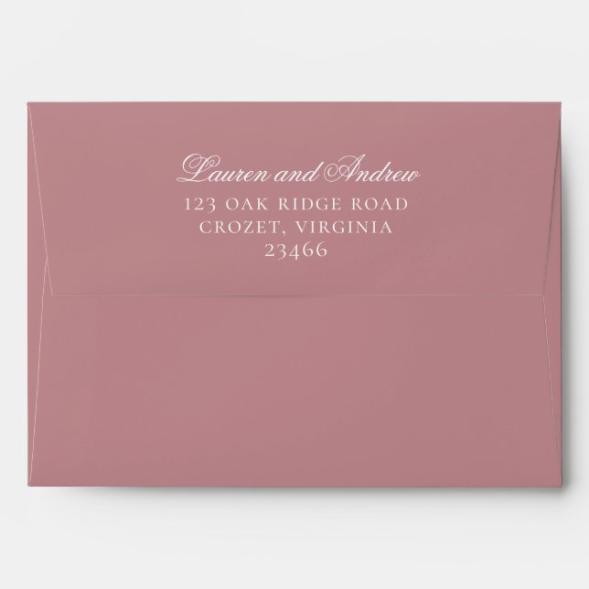 Enveloppe minimaliste moderne Dusty Rose (Dos (Haut rabat))