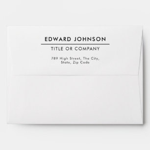 Enveloppe Minimaliste moderne Professional Adresse de retour