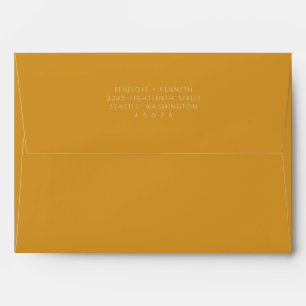 Enveloppe Minimaliste Moderne Vintage Mustard Adresse de ret