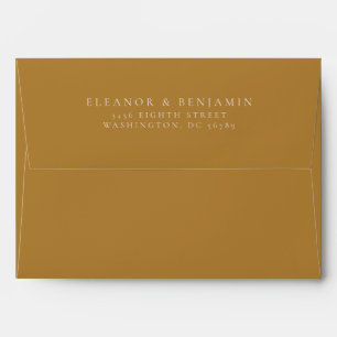 Enveloppe Minimaliste Russe Floral Mustard Jaune Mariage
