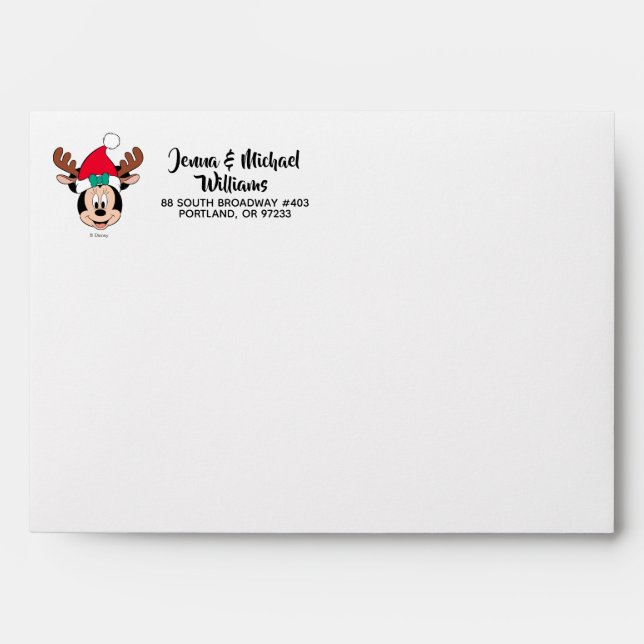 Enveloppe Minnie | Reindeer Ears & Santa Hat (Devant)