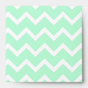 Enveloppe Mint Green Zigzag Chevron Stripes.