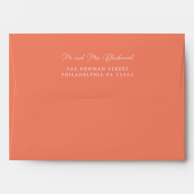 Enveloppe Minuscule Corail clair Peach Pink Adresse de scrip (Dos (Haut rabat))