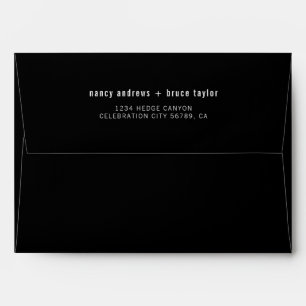 Enveloppe Minuscule Mariage noir solide moderne Adresse de r