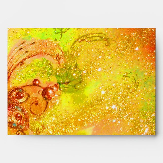 Enveloppe MIRANDOLINA jaune rouge vert brun (Devant)