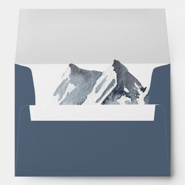 Enveloppe Misty Mountain Blue Grey Blanc Élégant (Dos (Bas))