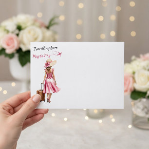 Enveloppe Mlle à Mme Voyage Robe Rose Arc-en-ciel Cadeau de 