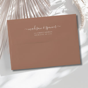 Enveloppe Mocha élégant et moderne mariage 5x7