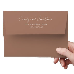Enveloppe Mocha Style simple Mariage de script moderne
