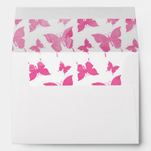 Enveloppe Modèle de papillons rose mignon vintage