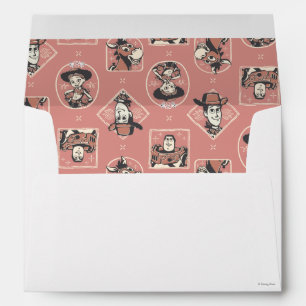 Enveloppe Modèle de portrait de cow-boy western rose de Toy