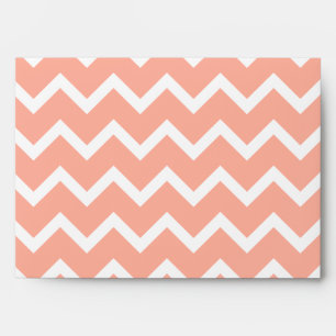 Enveloppe Modèle de zigzag de corail et blanc