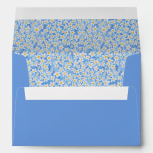 Enveloppe Modèle floral bleu marguerite personnalisé