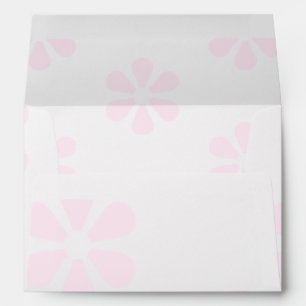 Enveloppe Modèle floral moderne rose clair et blanc