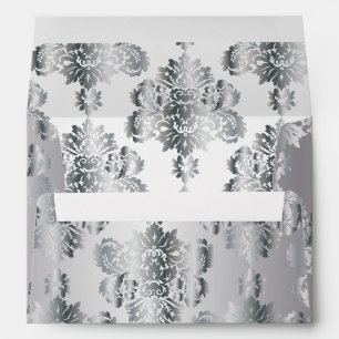 Enveloppe Modèle luxueux en argent métallique Damask