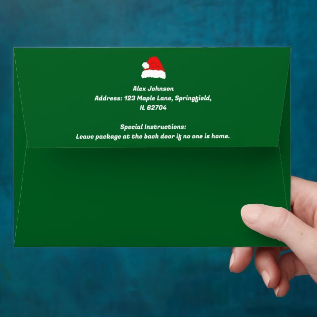 Enveloppe Modern Adress Merry Christmas (Hand)