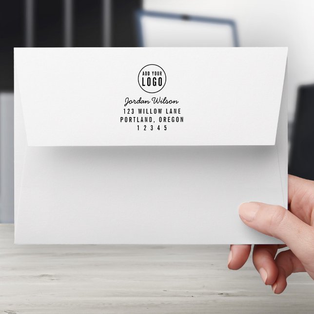 Enveloppe Modern Ajouter Votre Logo Script & Bold Adresse De (Créateur téléchargé)
