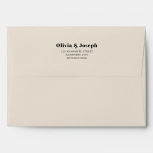 Enveloppe Modern Almond 5 X 7 Adresse de retour Invitation